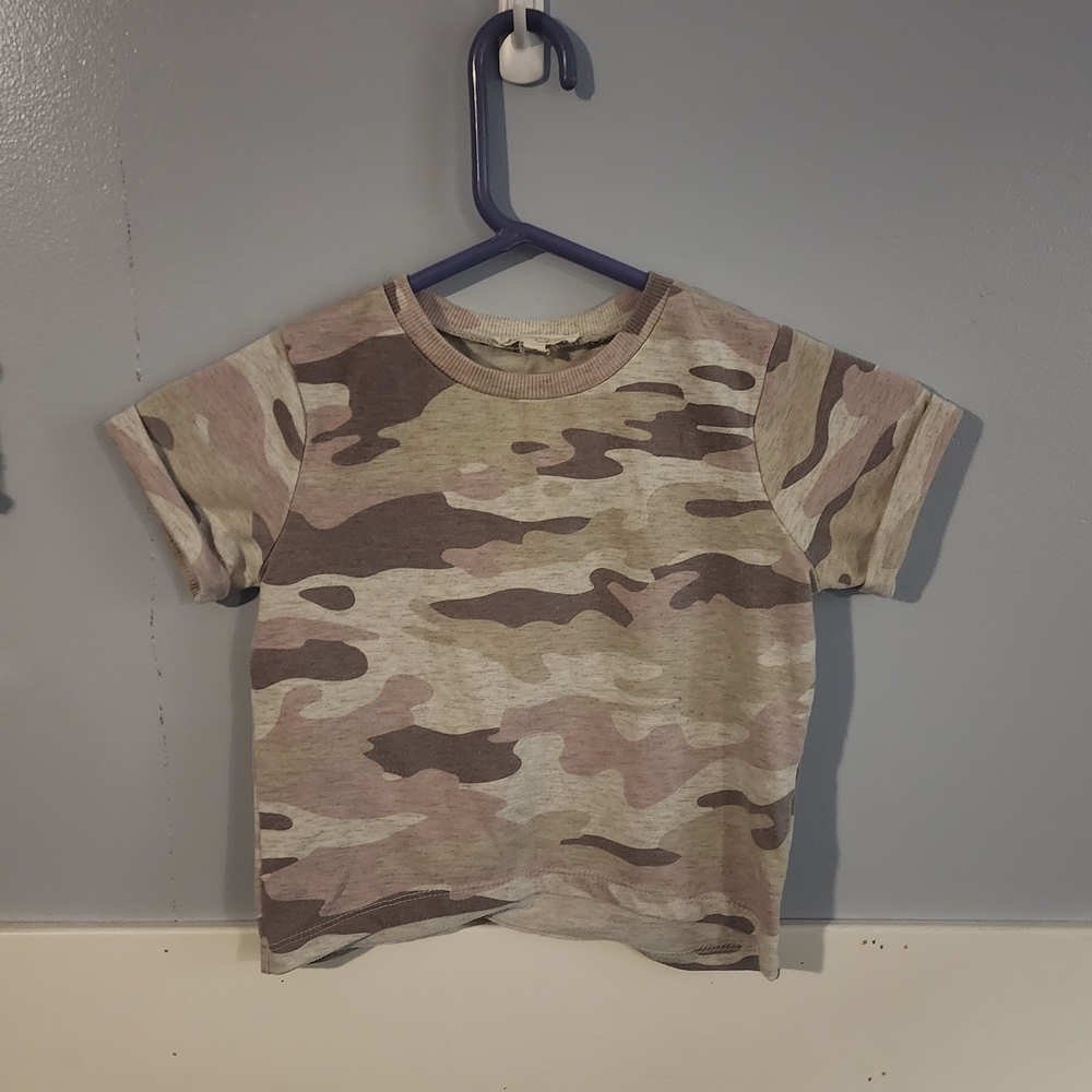 Jessica Simpson Brown Tan Camouflage Short Sleeve Tee Size 3t Girls